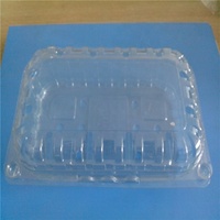 Boîte en plastique jetable à motif de bleuets pour l'utilisation industrielle alimentaire, conteneur d'emballage en plastique