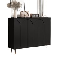 Meuble à chaussures en bois noir de style français, moderne et minimaliste, multifonctionnel, pour l'entrée, rangement pour chaussures, pour la maison, le couloir