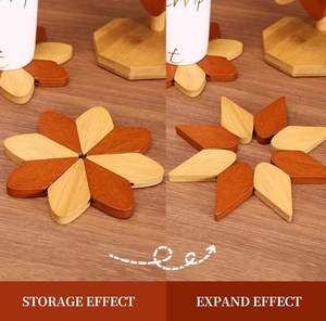 Nouveau design : Sous-verre en bois motif arbre, support <span class=keywords><strong>de</strong></span> tasse moulin à vent en bois, <span class=keywords><strong>dessous</strong></span> <span class=keywords><strong>de</strong></span> <span class=keywords><strong>plat</strong></span> en bois pour casseroles et poêles à fond <span class=keywords><strong>plat</strong></span> - Product Image 5