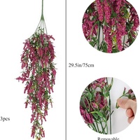 Dekorasi Bunga Lavender Plastik Buatan Tangan untuk Dinding, Keranjang Bunga, Rangkaian Tanaman Rambat untuk Ruang Tamu