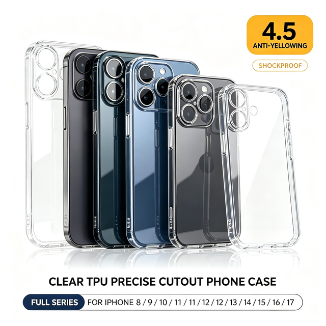 Factory Wholesale Shockproof Anti Yellowing Transparent TPU Phone Case 360 Full Body Protective Clear Soft iPhone Cover