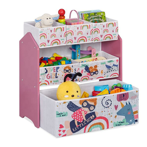 Hộp Đựng Đồ Chơi Trẻ Em Bằng Gỗ Sản Xuất Tại Trung Quốc Hộp Đựng Đồ Bằng Vải 6 Ngăn Kệ Sách Ảnh Màu Hồng Cho Bé Gái - Product Image 6
