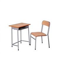 Ensemble bureau et chaise pour un seul élève, mobilier scolaire pour salle de classe avec structure métallique