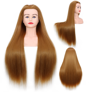 Cabeza de Maniquí para Prácticas de Peluquería y Cosmetología con Cabello 100% Humano Real - Product Image 1