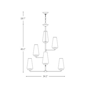 โคมไฟระย้าทรงกรวยสำหรับโรงแรม โคมไฟห้อยเพดาน 8 ดวง ทำจากผ้าลินินและโลหะ สไตล์เรียบง่าย สีทองเหลือง ผลิตในจีน - Product Image 2