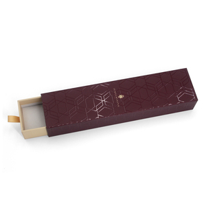 Boîte <span class=keywords><strong>à</strong></span> bijoux longue en carton avec logo personnalisé taille pour coffrets cadeaux collier emballage en velours - Product Image 6