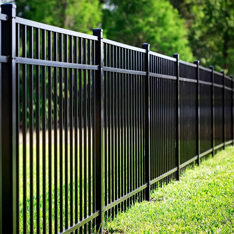 European Powder Coated Black Aluminum Rails Estate Fence Wrought Home Garden Farm Yard Fencing iron fence