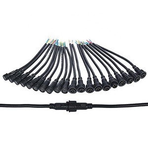 מפעל 2 3 4 5 פין לבן או שחור חוט זכר Waterproof נקבה כבל עבור LED אור רצועות LED מבול אור מחבר כבל - Product Image 4