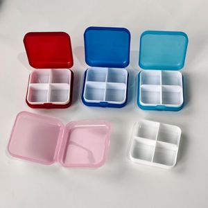 Promotion Portable Pill <b>Box</b> Custom Logo Printed 4 Compartments Cute Plastic 4 Case Square Pill <b>Box</b> - Product Image 4