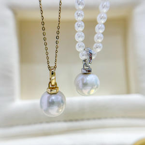 Colgante de Plata S925 para DIY con Cuentas Redondas de 9-13 mm 31113, Accesoriza tu Collar con Hebilla Vacía, Accesorios de Perlas de Lujo 2022 - Product Image 1