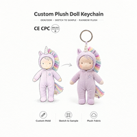 Peluches personnalisées Licorne violette à capuche, porte-clés, poupée en peluche, boîte mystère, jouet en peluche pour enfant, breloque de sac, cadeau promotionnel, faible MOQ, OEM