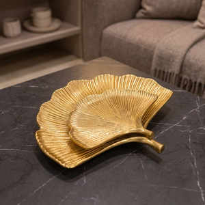 Bandeja Decorativa de Metal con Hojas de Ginkgo Doradas, Plato de Servir de Hierro, Decoración Moderna para el Hogar, Centro de Mesa, Venta al Por Mayor - Product Image 6