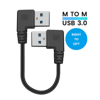 Premium Links-Rechts-Winkel 90-Grad USB 3.0 zu USB Kabel Stecker zu Stecker Typ A zu A USB 3.0 Verlängerungskabel Hochgeschwindigkeits-Datensynchronisation