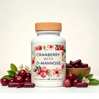 Capsules végétales de D-Mannose et Canneberge en vrac OEM, 60 unités, Fournisseur de Marque Privée, Distributeur de Marques Personnalisées