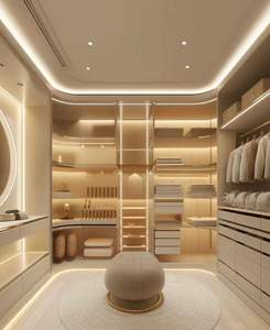 Moderni armadi bianchi compatti guardaroba in legno con cassetti walk-in altra organizzazione di stoccaggio armadio - Product Image 4