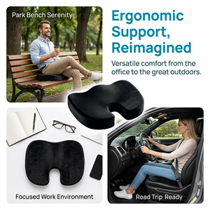 Factory Hot Selling Customized Portable Orthopedic Cooling Anti slip Office and Home Thick <b>Memory</b> <b>Foam</b> Gel Seat <b>Cushion</b> - Product Image 3