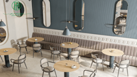 Conception de sièges de café de comptoir de café Commercial pour les décorations de café