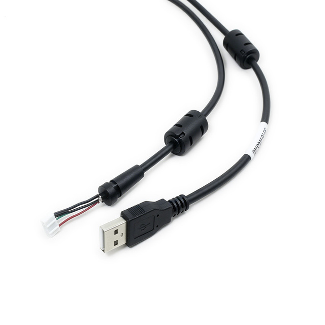 Goochain 2800mm Black USB 3.2 Male Open 5 Core Stripped Anti-interference USB Pigtail Cable Double Ferrite Cores 5