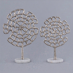 Silver Aluminum Sculpture Modern <b>Object</b> Rectangle Tabletop Decorative Accessories for Living Room Luxury Indian Handicraft - Product Image 1