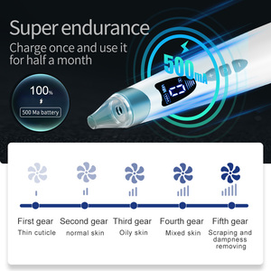 Extracteur de points noirs rechargeable professionnel avec 5 embouts pour l'<span class=keywords><strong>extraction</strong></span> des comédons et le nettoyage des pores, outil de beauté portable - Product Image 3