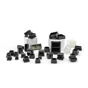 Kursi perabotan plastik pipa karet karpet lantai dasar kaki logam melindungi akhir pipa persegi bulat lubang masukan steker - Product Image 3