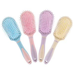 Paddle Hair <b>Brush</b> Oval Plastic Cushion <b>Brush</b> For Smooth Hair Home Use Pink Yellow Blue Purple - Product Image 4
