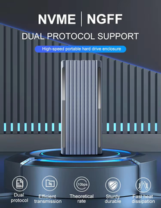 Venta caliente RGB Light Cooling Disipation M.<span class=keywords><strong>2</strong></span> USB 3.1 a caja de disco duro móvil NVME/NGFF <span class=keywords><strong>2</strong></span> en 1 Protocolo dual Estado sólido - Product Image 4