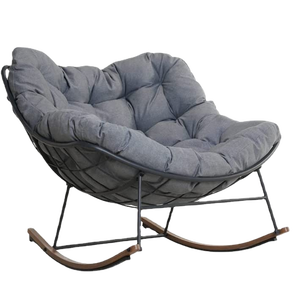 Modern Comfortable <strong>Recliner</strong> Rocking <strong>Chair</strong> with Stainless Steel Frame and PE Wicker <strong>Rattan</strong> for Bedroom Hotel Outdoor Use - Product Image 3