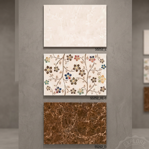 Azulejos de Pared para Exteriores con Diseño de Ladrillo y Flores, Acabado Brillante, Impresión Digital 12x18, 300x450mm, Indian Vistaar, Gran Venta - Product Image 1
