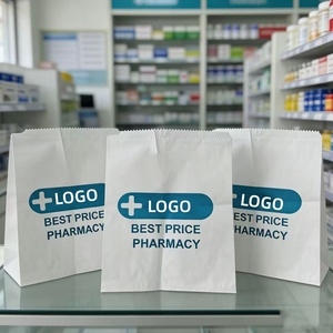 Sacs en papier kraft biodégradables personnalisés, écologiques et recyclables <span class=keywords><strong>pour</strong></span> pharmacies, ordonnances et médicaments – Vente en gros - Product Image 1