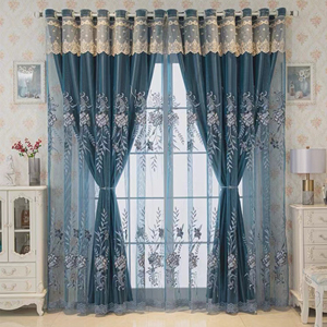 Tenda ricamata di lusso moderno <span class=keywords><strong>per</strong></span> soggiorno e camera <span class=keywords><strong>da</strong></span> letto con luce che blocca la protezione solare accessorio elegante <span class=keywords><strong>per</strong></span> la decorazione della casa - Product Image 3