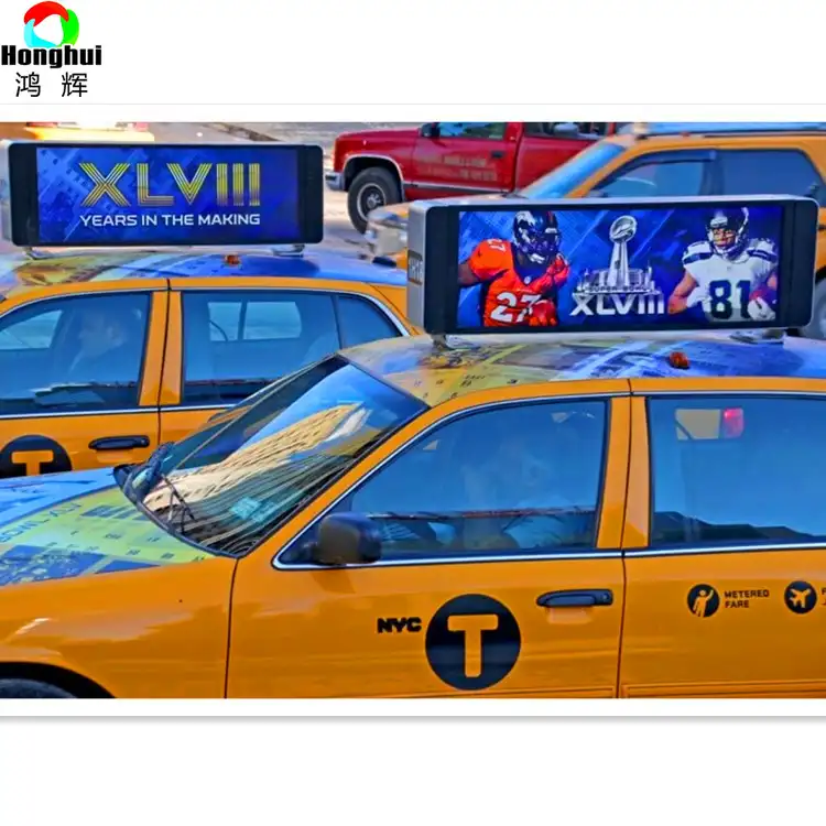 أحدث في الهواء الطلق سيارة أجرة سقف شاشة فيديو ليد/كامل اللون سيارة أعلى علامة/الجيل الثالث 3G واي فاي سيارة أجرة لوحة إعلانات مضيئة