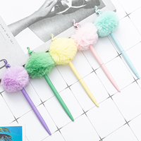Stylo fantaisie personnalisé en forme de flamant rose mignon avec pompon, stylo à bille en peluche pour cadeau