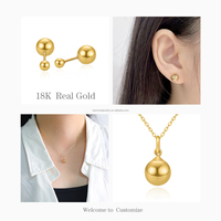 Pendentif en or AU750 de mode de luxe collier boule en or massif 18 carats pendentif à breloque de style mignon pour cadeau