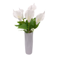 Untuk Bunga Mawar dan Calla Lily Plastik Buatan Berkualitas Tinggi Simulasi Tinggi Dekorasi Rumah Pernikahan Desktop Evergreen