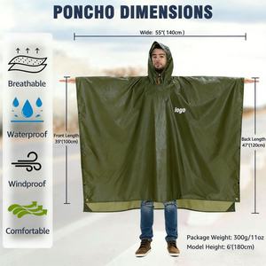 Poncho Impermeable con Capucha Personalizado para Adultos, Ligero, para Hombres y Mujeres, Reutilizable, para Emergencias al Aire Libre - Product Image 2