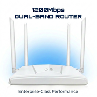 Routeur Wi-Fi Gigabit double bande AC1200 haute performance 1200 Mbps avec 64+ antennes externes 5 dBi à gain élevé pour la maison
