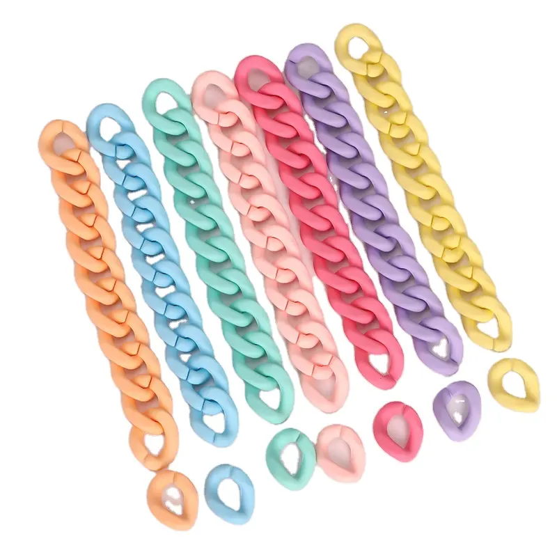 Acrilico colorato a forma di U apertura anello Macarons plastica può essere assemblato catena zaino catena accessori per orecchini