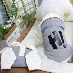 Pet Dog Vest Gray Letter Print Breathable Summer Clothes For <b>Small</b> Dogs <b>Teddy</b> Bichon Frise - Product Image 4
