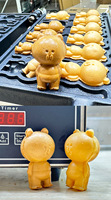 Gaufrier 12 empreintes en forme d'ours, antiadhésif, pour gaufres et gâteaux, chauffe uniformément, en acier inoxydable