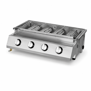 Parrilla de Gas LPG Comercial de Cuatro Quemadores para Barbacoa, Ideal para Asar Filetes, Pollo, Brochetas y Salchichas en Restaurantes, Servicios de Catering y Distribuidores - Product Image 1