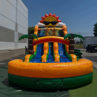 Toboggans aquatiques ensoleillés toboggan aquatique gonflable commercial d'arrière-cour toboggan extérieur gonflable toboggan aquatique