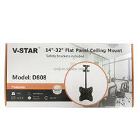 Support mural inclinable pour téléviseur V-STAR en acier, inclinaison de 15°, rotation à 360°, capacité de charge de 55 lb, noir, distance au mur de 50 à 90 cm