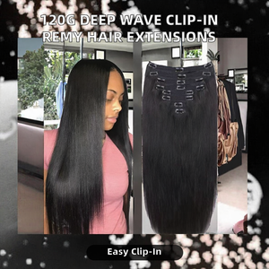 Extensioni di <span class=keywords><strong>Capelli</strong></span> Umani Remy Naturali Neri da 100g, Ondulati e Tinti, con Clip <span class=keywords><strong>per</strong></span> Donne - Product Image 4