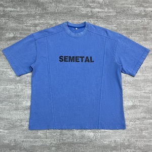 T-Shirt con Stampa Grafica di Design, 250 Gsm, Oversize, Premium 100% Cotone, Collo Tondo, Lavaggio Acido, per Uomo - Product Image 3