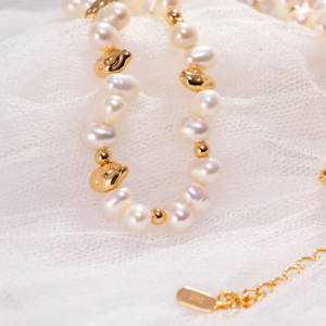 S925 <b>Sterling</b> <b>Silver</b> Baroque Pearl <b>Bracelet</b> Women Fashion Temperament Girlfriend Gift <b>Beaded</b> Necklace - Product Image 3