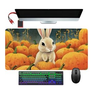 Tapis de souris en cuir PVC personnalisé avec repose-poignet et charge sans fil chauffante pour ordinateur/PC - Product Image 1