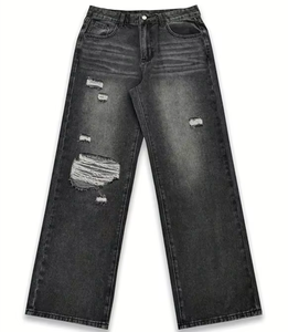 Jeans Vintage Personalizados con Lavado Ácido para Hombre, Estilo Urbano, Ajustados, Mezclados, Lisos, al por Mayor, Jeans Japoneses de Mezclilla para Hombre - Product Image 1