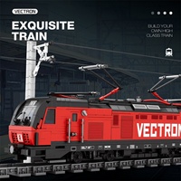 Ensemble de train à rails DIY Reobrix 66019 amusant, blocs de construction en plastique ABS, modèle de jouet éducatif pour enfants de 5 à 7 ans