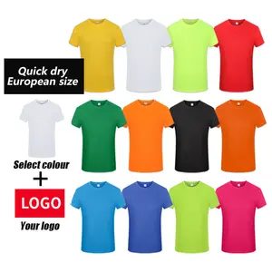 Camiseta deportiva unisex de poliéster de secado rápido para correr, camisetas en blanco personalizadas a granel, camiseta de verano con serigrafía para hombre